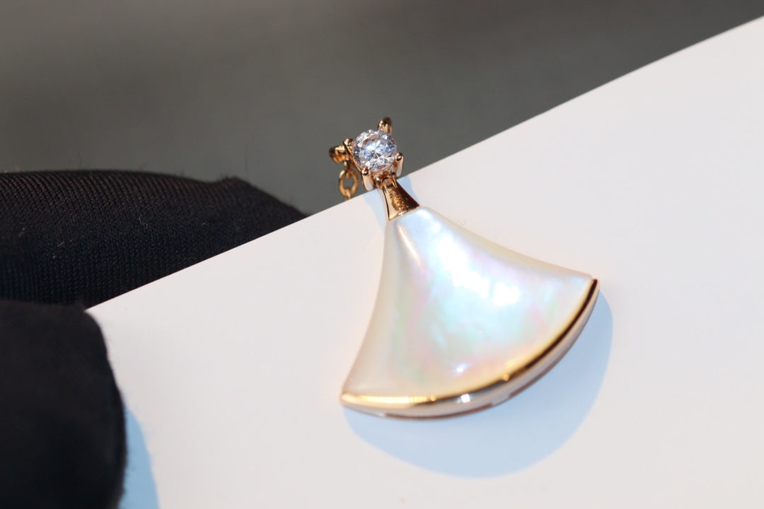 [Star Jewelry]DREAM NECKLACE WHITE MOP PINK GOLD 1 DIAMOND