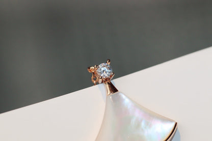[Star Jewelry]DREAM NECKLACE WHITE MOP PINK GOLD 1 DIAMOND
