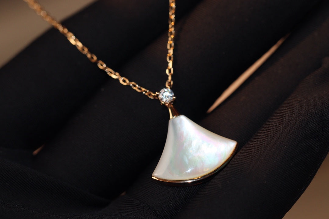 [Star Jewelry]DREAM NECKLACE WHITE MOP PINK GOLD 1 DIAMOND
