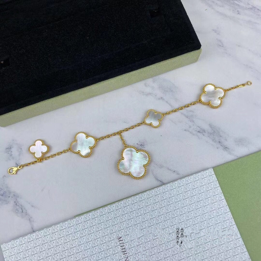 [Star Jewelry]MAGIC CLOVER MOP GOLD BRACELET 5 MOTIFS