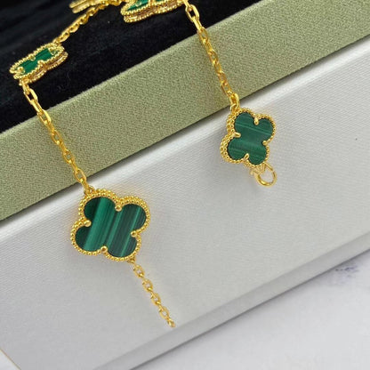 [Star Jewelry]MAGIC CLOVER MALACHITE GOLD BRACELET 5 MOTIFS