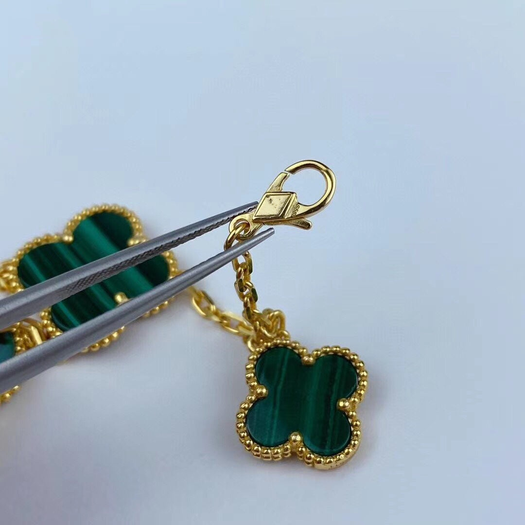 [Star Jewelry]MAGIC CLOVER MALACHITE GOLD BRACELET 5 MOTIFS