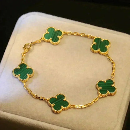 [Star Jewelry] CLOVER 5 MOTIF MALACHITE BRACELET COLLECTION