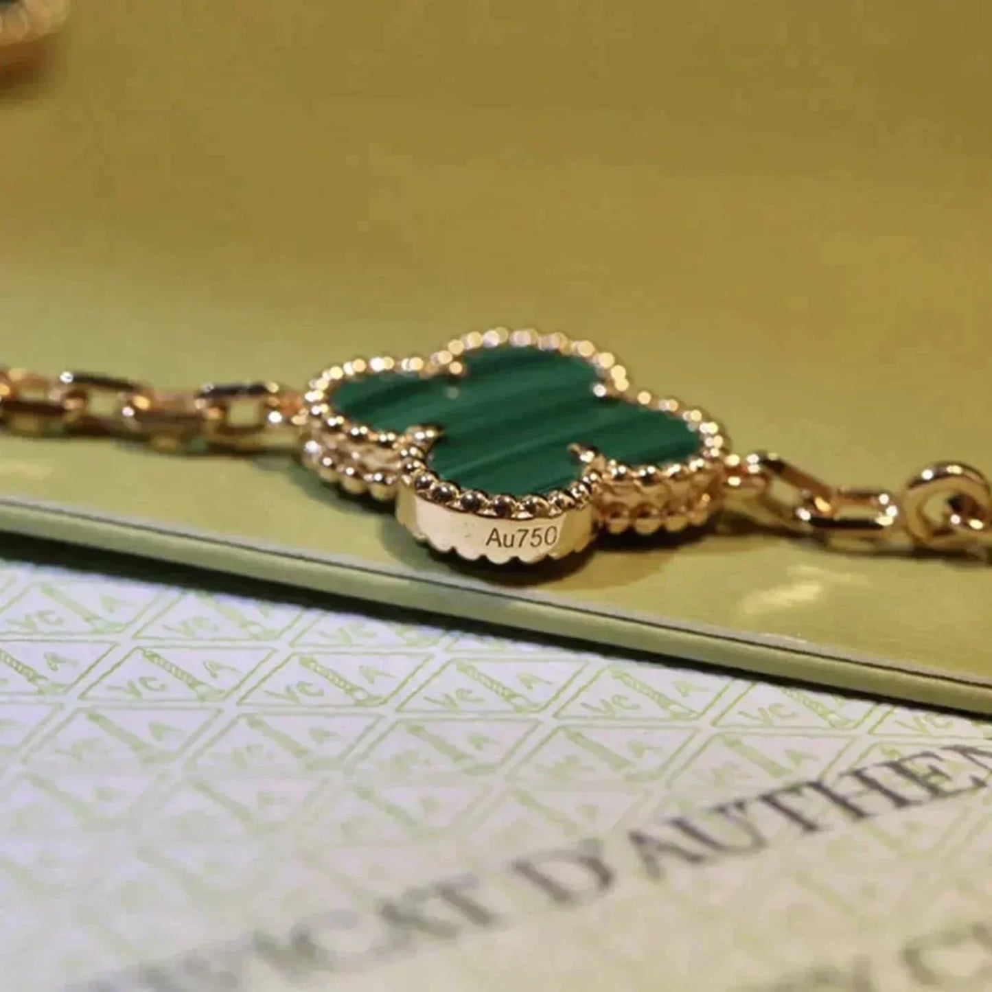 [Star Jewelry] CLOVER 5 MOTIF MALACHITE BRACELET COLLECTION