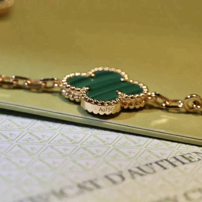 [Star Jewelry] CLOVER 5 MOTIF MALACHITE BRACELET COLLECTION