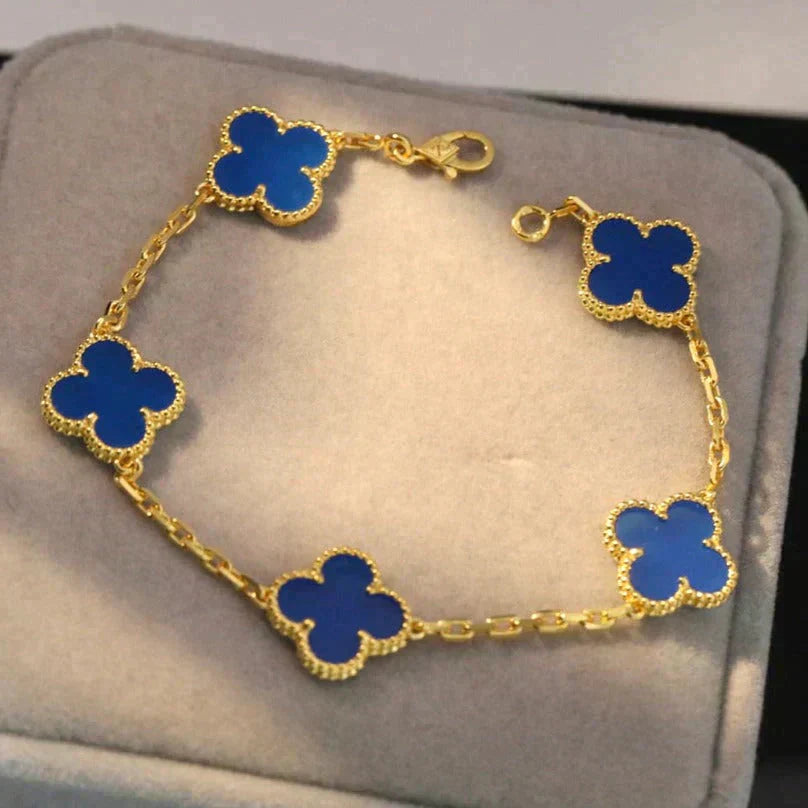 [Star Jewelry] CLOVER 5 MOTIF BLUE AGATE BRACELET COLLECTION