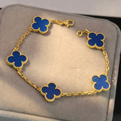 [Star Jewelry] CLOVER 5 MOTIF BLUE AGATE BRACELET COLLECTION
