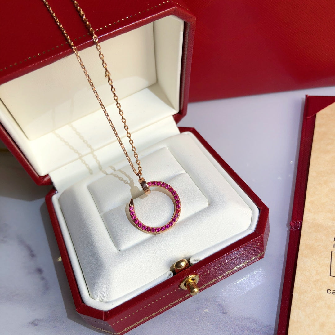 [Star Jewelry]JUSTE NECKLACE GOLD RED DIAMONDS