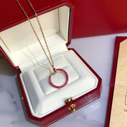 [Star Jewelry]JUSTE NECKLACE GOLD RED DIAMONDS