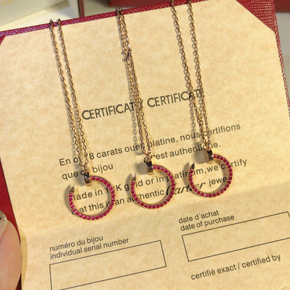 [Star Jewelry]JUSTE NECKLACE GOLD RED DIAMONDS