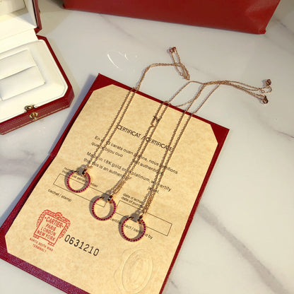 [Star Jewelry]JUSTE NECKLACE GOLD RED DIAMONDS