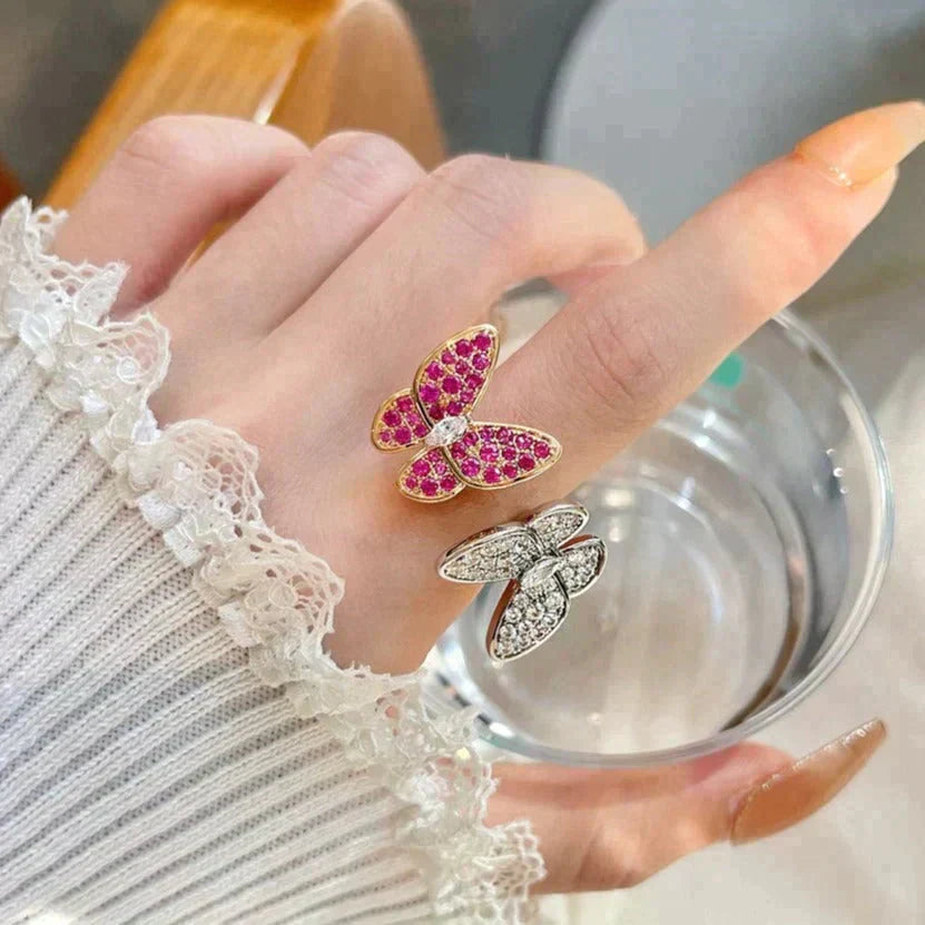 [Star Jewelry]TWIN BUTTERFLY DIAMOND RING