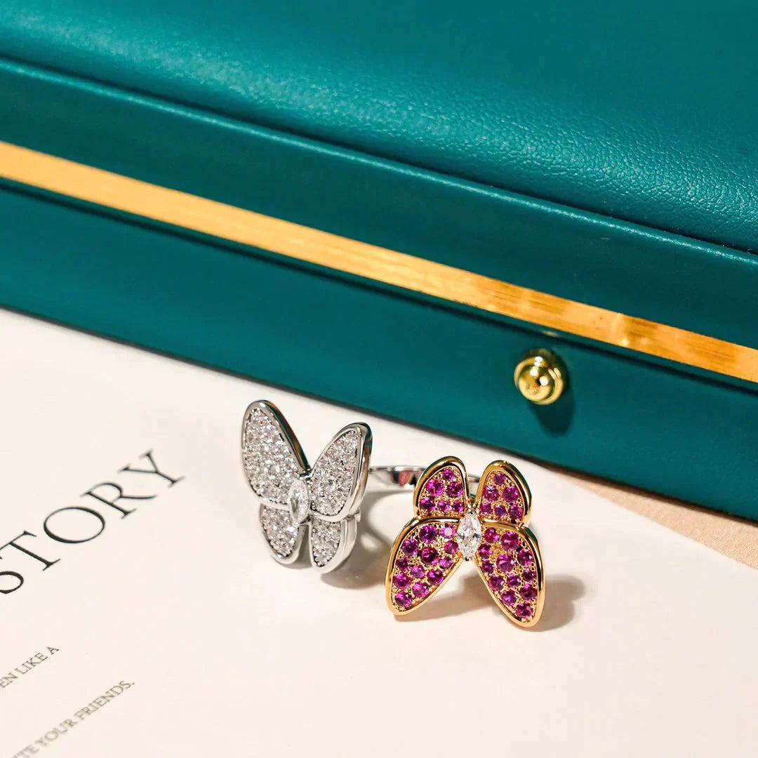 [Star Jewelry]TWIN BUTTERFLY DIAMOND RING