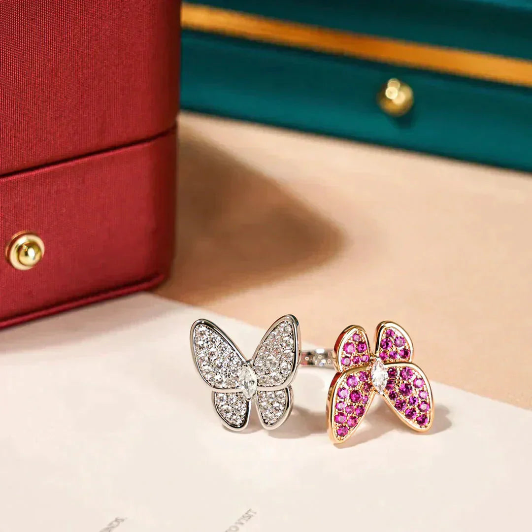 [Star Jewelry]TWIN BUTTERFLY DIAMOND RING