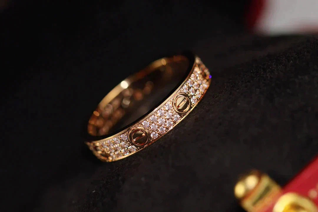 [Star Jewelry]LOVE RING 3.6MM DIAMOND PAVED