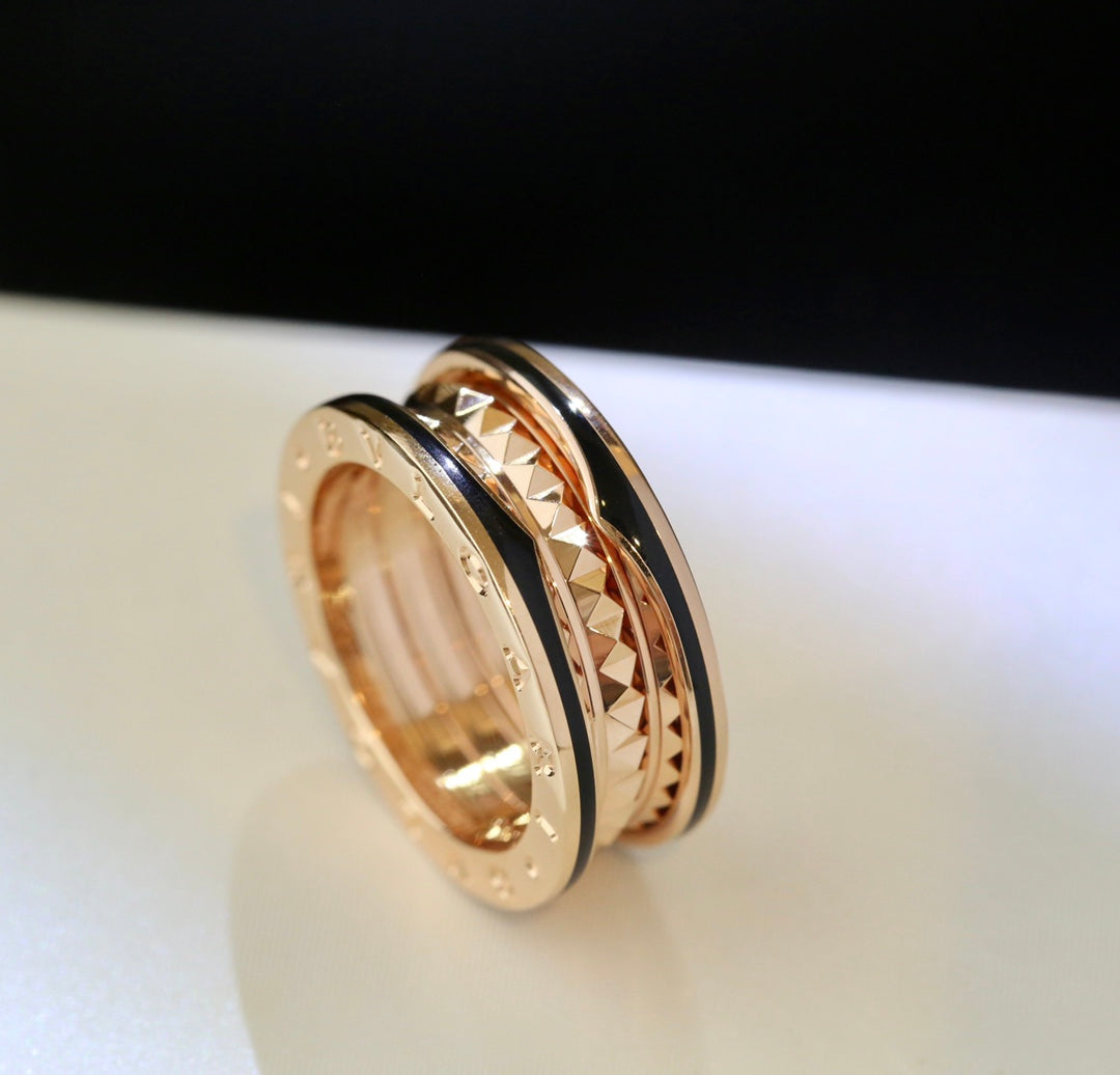 [Star Jewelry]ZERO 1 PINK GOLD BLACK CERAMIC RING