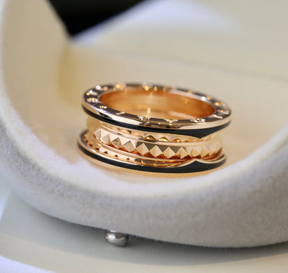 [Star Jewelry]ZERO 1 PINK GOLD BLACK CERAMIC RING