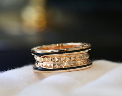 [Star Jewelry]ZERO 1 PINK GOLD BLACK CERAMIC RING