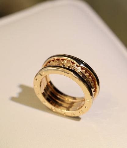[Star Jewelry]ZERO 1 PINK GOLD BLACK CERAMIC RING