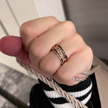 [Star Jewelry]ZERO 1 PINK GOLD BLACK CERAMIC RING
