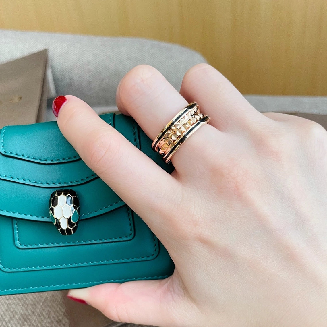 [Star Jewelry]ZERO 1 PINK GOLD BLACK CERAMIC RING