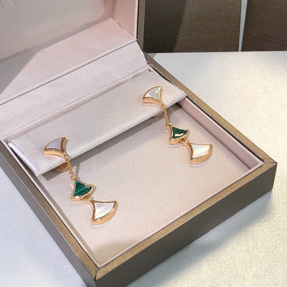 [Star Jewelry]DREAM EARRINGS 3 MOTIFS MALACHITE MOP PINK GOLD