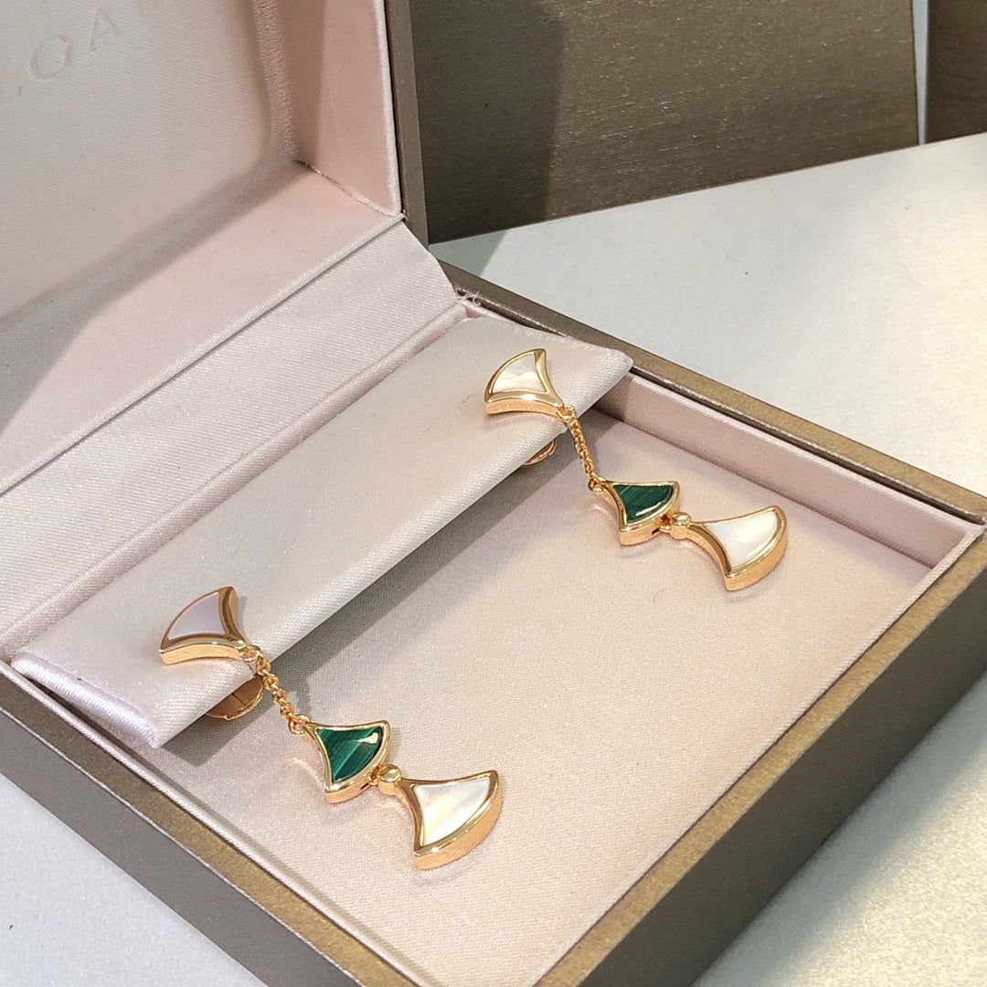 [Star Jewelry]DREAM EARRINGS 3 MOTIFS MALACHITE MOP PINK GOLD