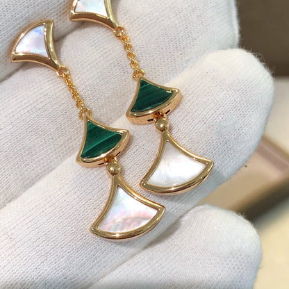 [Star Jewelry]DREAM EARRINGS 3 MOTIFS MALACHITE MOP PINK GOLD