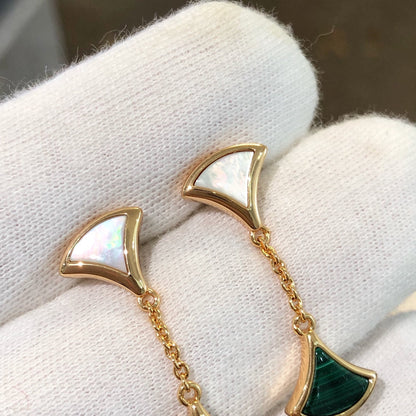 [Star Jewelry]DREAM EARRINGS 3 MOTIFS MALACHITE MOP PINK GOLD