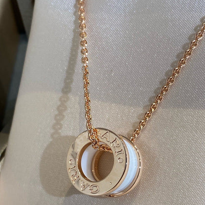 [Star Jewelry]ZERO 1 WHITE CERAMIC PINK GOLD NECKLACE