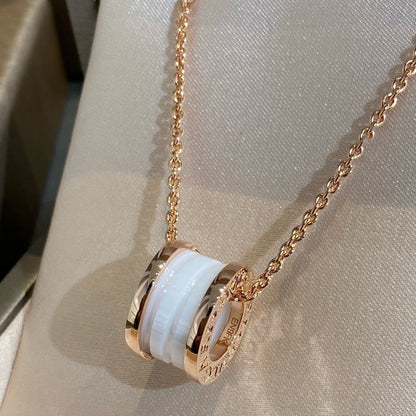 [Star Jewelry]ZERO 1 WHITE CERAMIC PINK GOLD NECKLACE