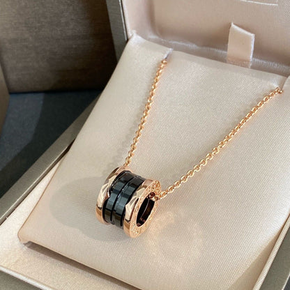 [Star Jewelry]ZERO 1 BLACK CERAMIC PINK GOLD NECKLACE