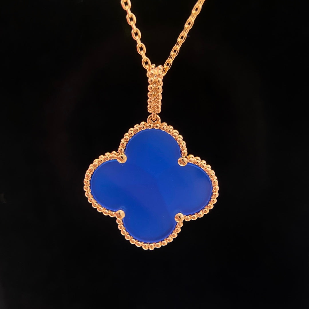 [Star Jewelry]CLOVER 25MM NECKLACE TURQUOISE ROSE GOLD