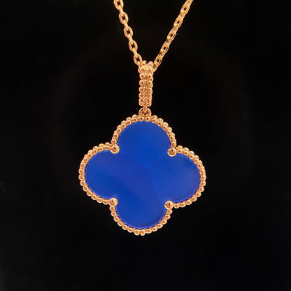 [Star Jewelry]CLOVER 25MM NECKLACE TURQUOISE ROSE GOLD