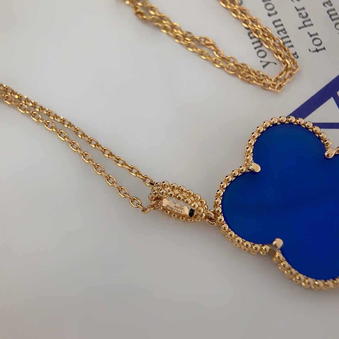 [Star Jewelry]CLOVER 25MM NECKLACE TURQUOISE ROSE GOLD