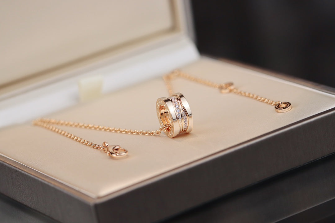 [Star Jewelry]ZERO 1 PINK GOLD DIAMOND NECKLACE
