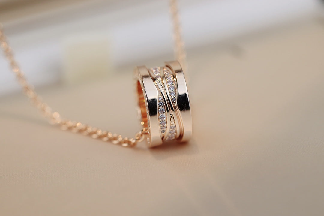 [Star Jewelry]ZERO 1 PINK GOLD DIAMOND NECKLACE