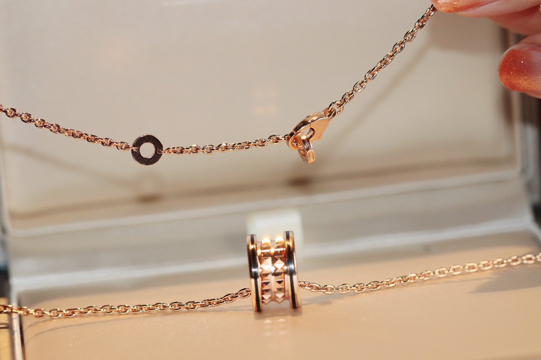 [Star Jewelry]ZERO 1 ROCK PEDANT PINK GOLD BLACK NECKLACE