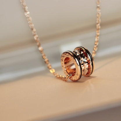 [Star Jewelry]ZERO 1 ROCK PEDANT PINK GOLD BLACK NECKLACE