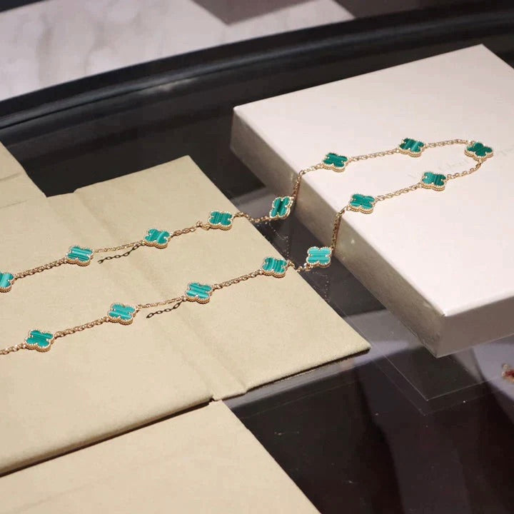 [Star Jewelry]CLOVER 20 MOTIFS MALACHITE GOLD