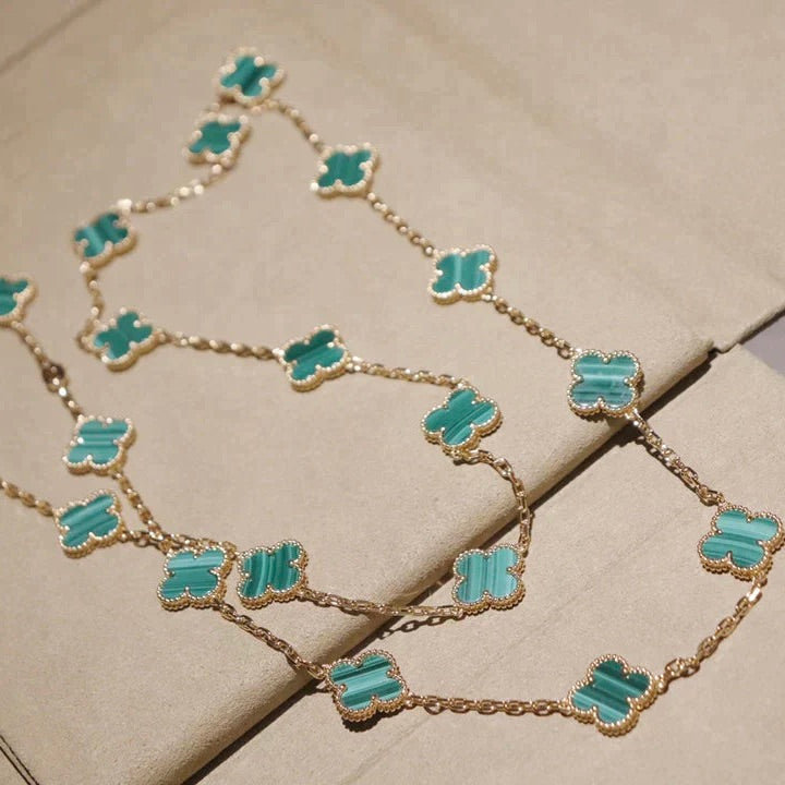 [Star Jewelry]CLOVER 20 MOTIFS MALACHITE GOLD