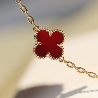 [Star Jewelry]CLOVER 20 MOTIFS CARNELIAN NECKLACE