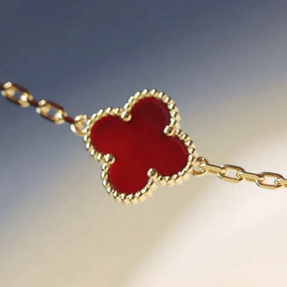 [Star Jewelry]CLOVER 20 MOTIFS CARNELIAN NECKLACE