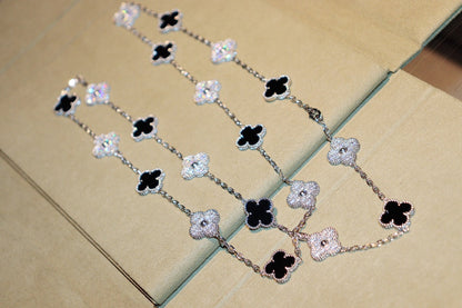 [Star Jewelry]CLOVER 20 MOTIFS ONYX DIAMOND SILVER