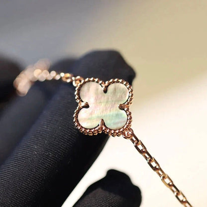 [Star Jewelry]CLOVER 20 MOTIFS DARK MOP DIAMOND  NECKLACE