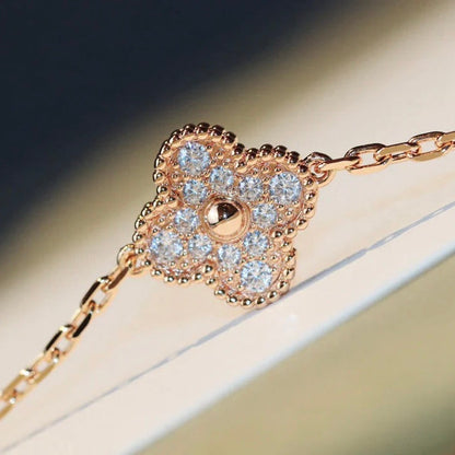 [Star Jewelry]CLOVER 20 MOTIFS MALACHITE DIAMOND NECKLACE