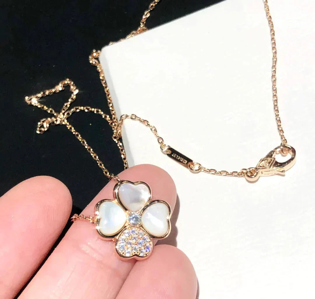 [Star Jewelry]CLOVER MOP DIAMOND ROSE GOLD NECKLACE