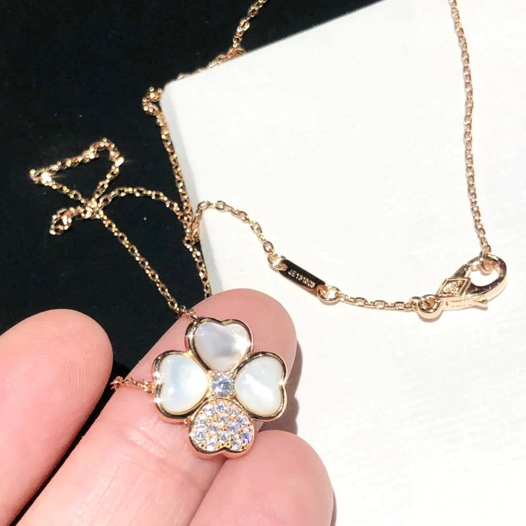 [Star Jewelry]CLOVER MOP DIAMOND ROSE GOLD NECKLACE