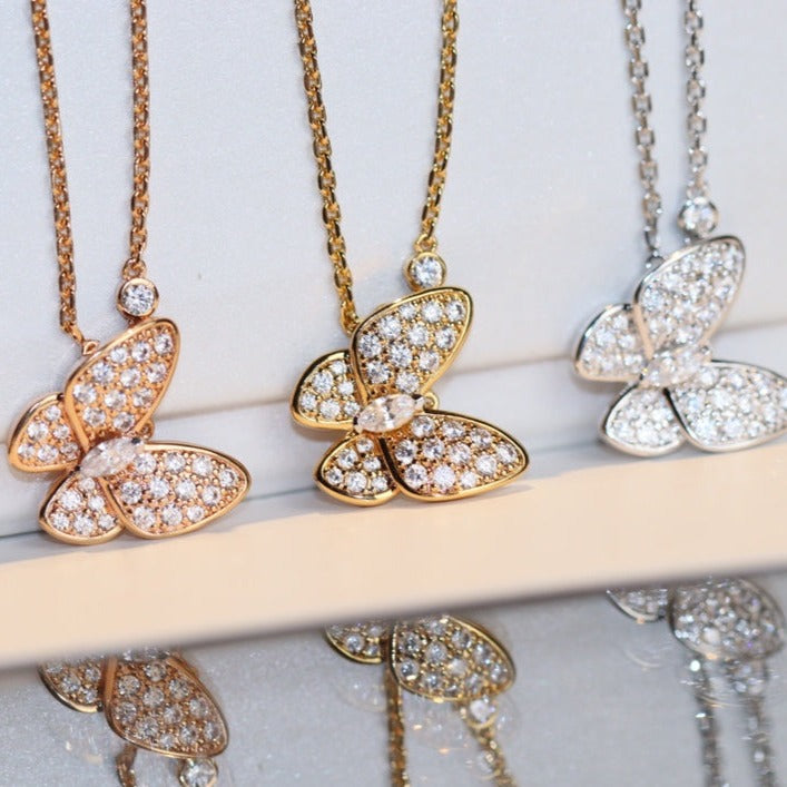 [Star Jewelry]BUTTERFLY DIAMOND NECKLACE