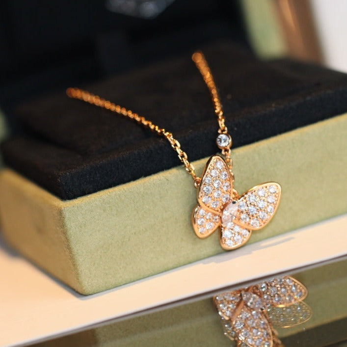 [Star Jewelry]BUTTERFLY DIAMOND NECKLACE